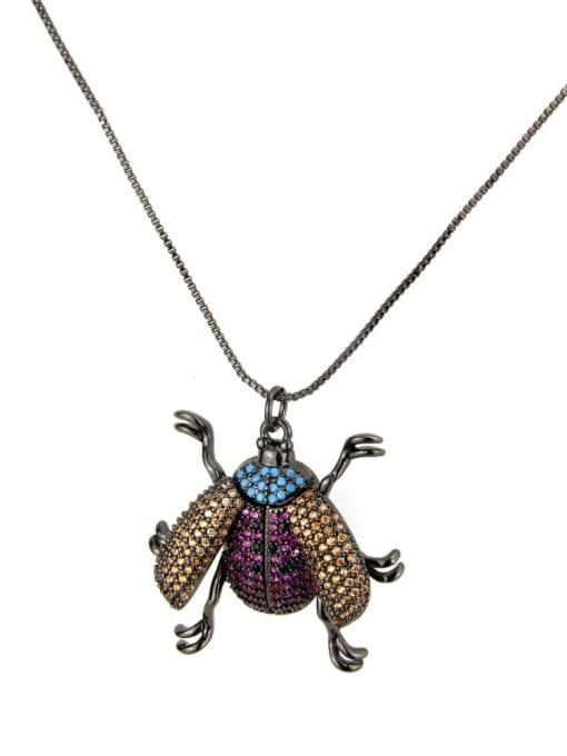 renchi Brass Cubic Zirconia Insect Cute Necklace 2