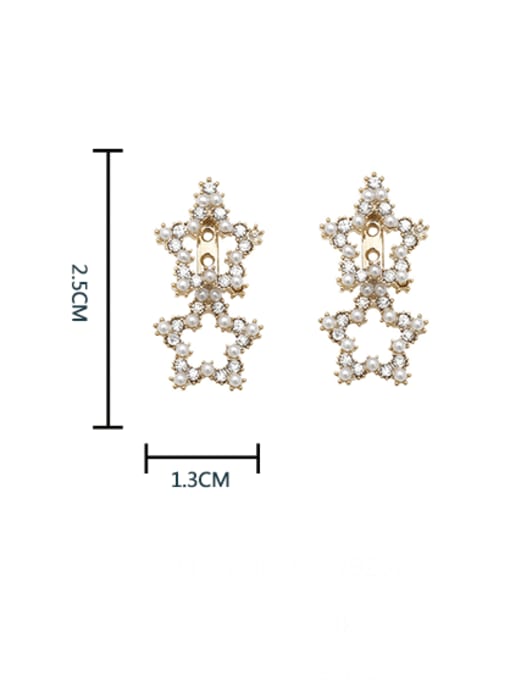 HYACINTH Brass Imitation Pearl Star Minimalist Drop Earring 3