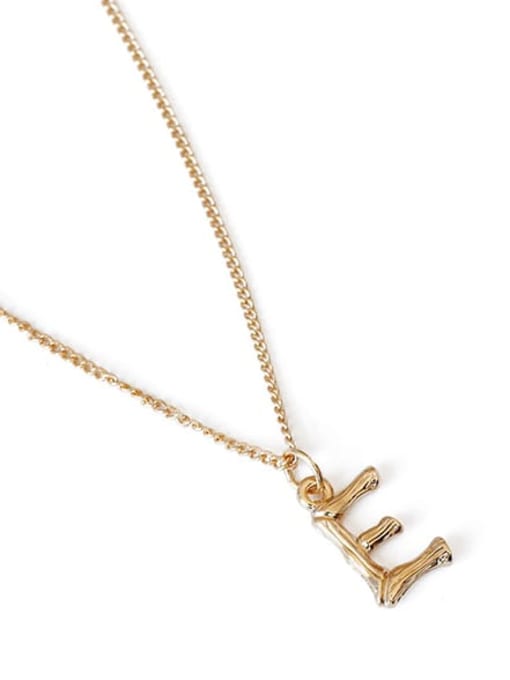 E Brass Letter Pendant Artisan Necklace