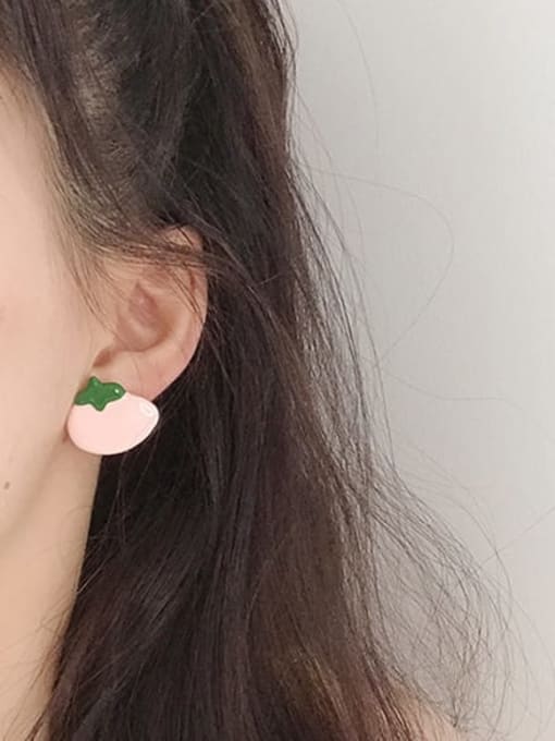 Five Color Alloy Enamel Friut Cute Stud Earring 1