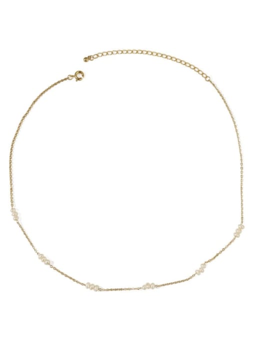ACCA Brass Freshwater Pearl Locket Minimalist Necklace 3