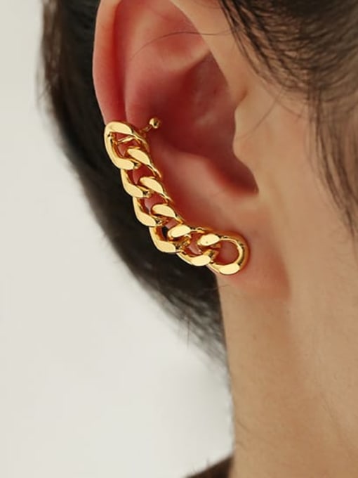 ACCA Brass Irregular Vintage Hollow Chain  Single Earring (only one) 1