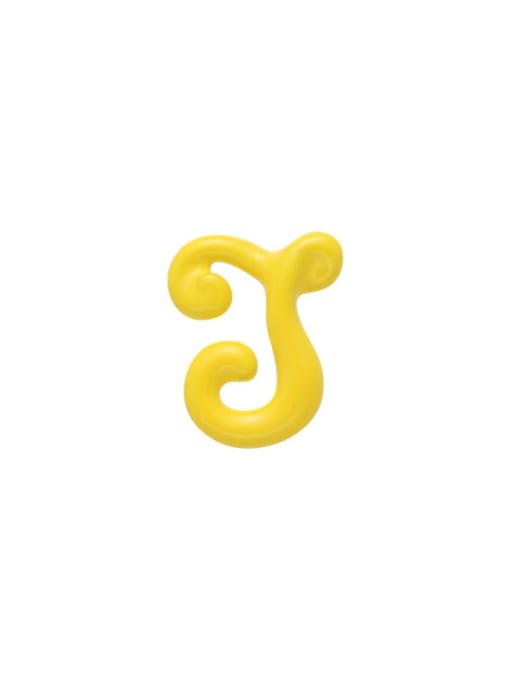 Letter J (sold only) Brass Enamel Message Cute Single Earring