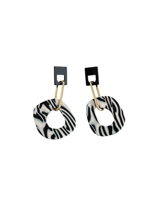ZRUI Alloy Resin Geometric Vintage Zebra Drop Earring