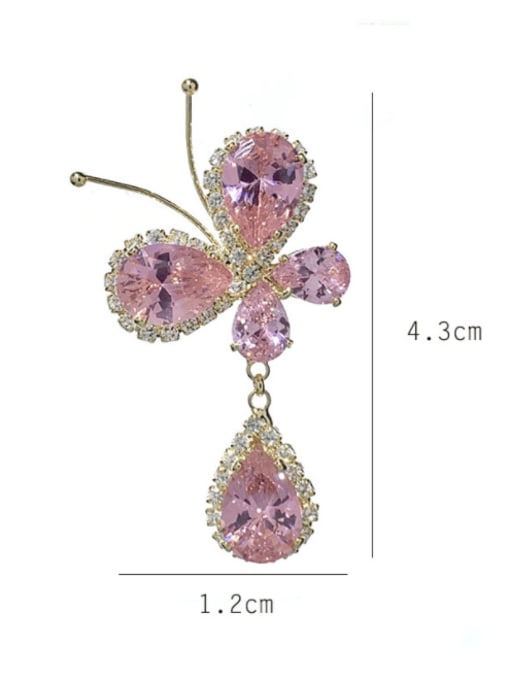SUUTO Brass Cubic Zirconia Multi Color Flower Luxury Cluster Earring 3