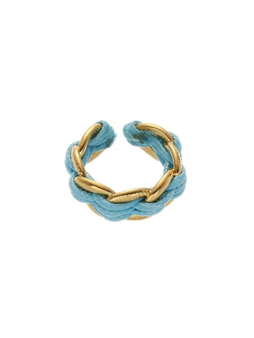 Five Color Brass Geometric Trend Stackable Ring 2