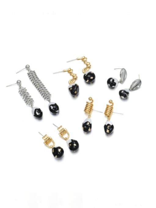 TINGS Brass Enamel Irregular Trend Drop Earring 2