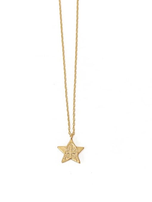 ACCA Brass Double sided Star Minimalist pendant Necklace 3