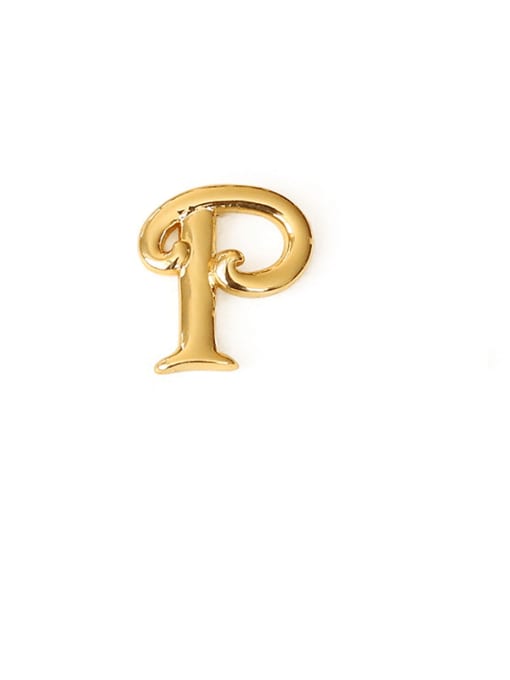 p Ear Stud （Single） Brass Letter Minimalist  Stud Earring(single)