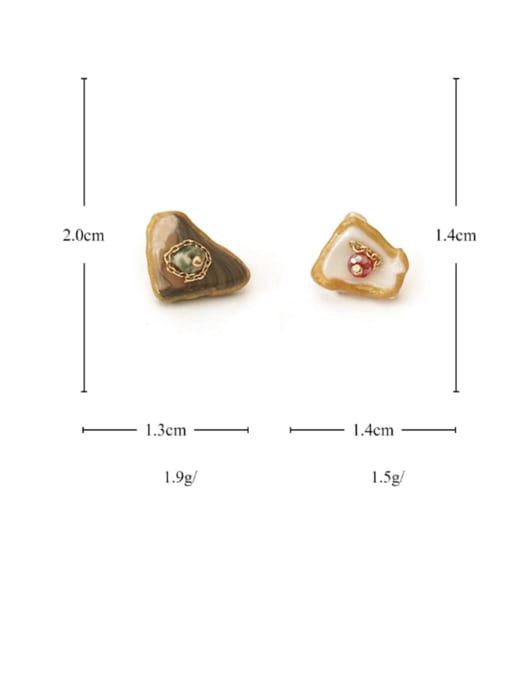 ACCA Brass Shell Irregular Vintage Stud Earring 4