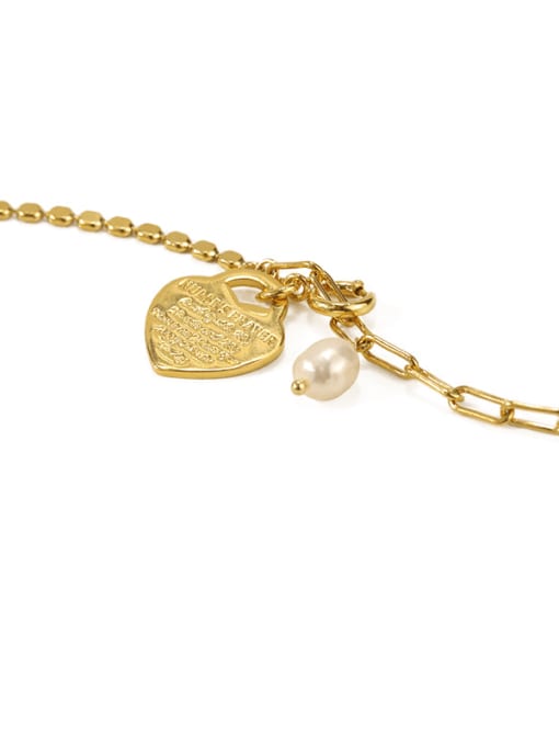 golden Brass Heart Minimalist Beaded Necklace