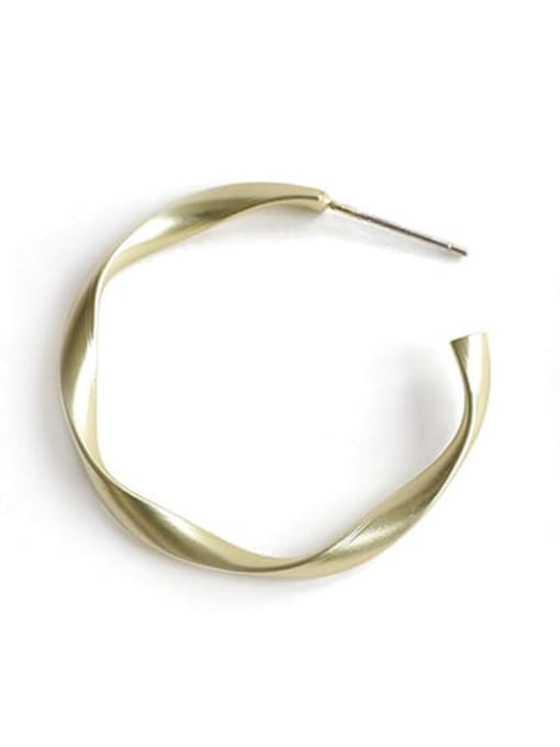 ACCA Brass  Smooth Irregular Vintage Hoop Earring 3
