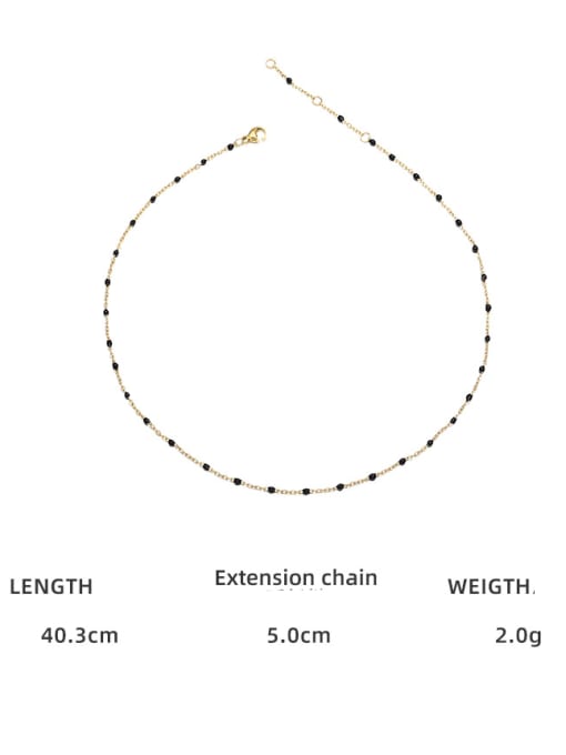 Black adhesive necklace Titanium Steel Enamel Irregular Minimalist Necklace