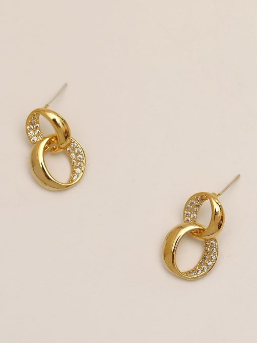HYACINTH Brass Cubic Zirconia Geometric Minimalist Drop Trend Korean Fashion Earring 4