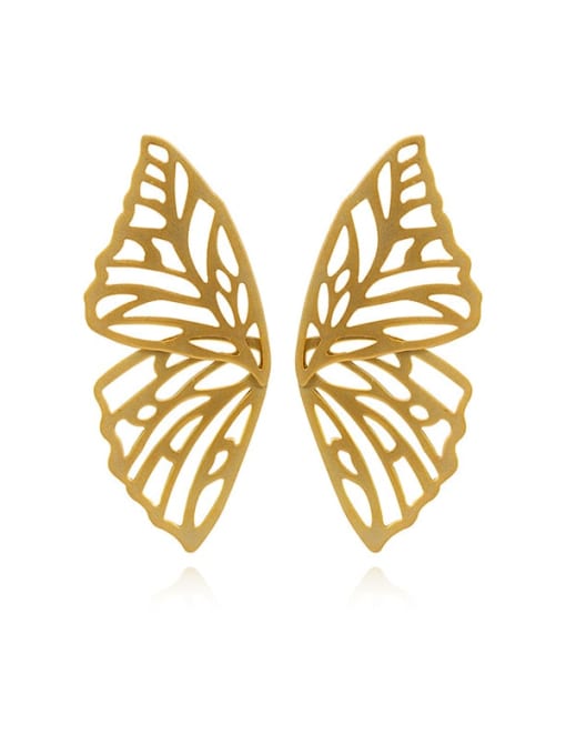 HYACINTH Copper Hollow Butterfly Minimalist Stud Trend Korean Fashion Earring 3