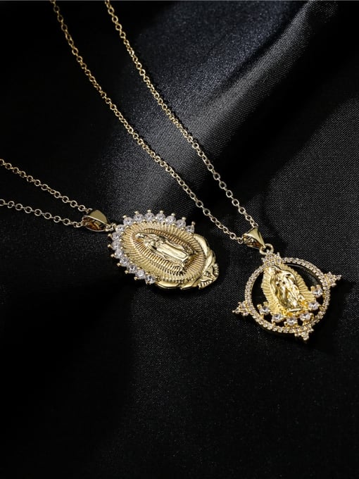 AOG Brass Cubic Zirconia Religious Vintage Regligious Necklace 1