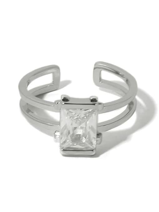 ACCA Brass Cubic Zirconia Geometric Vintage Band Ring 4