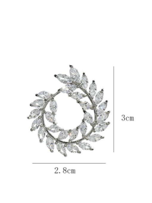 SUUTO Brass Cubic Zirconia Flower Luxury Stud Earring 3
