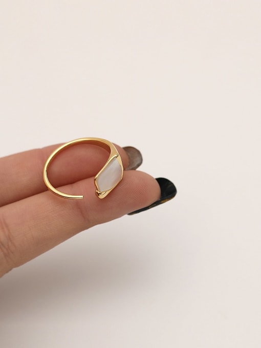 HYACINTH Brass Shell Geometric Minimalist Band Fashion Ring 1