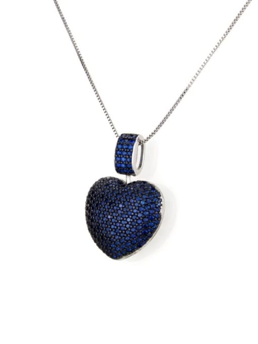 renchi Brass Rhinestone Heart Dainty   Pendant Necklace 3
