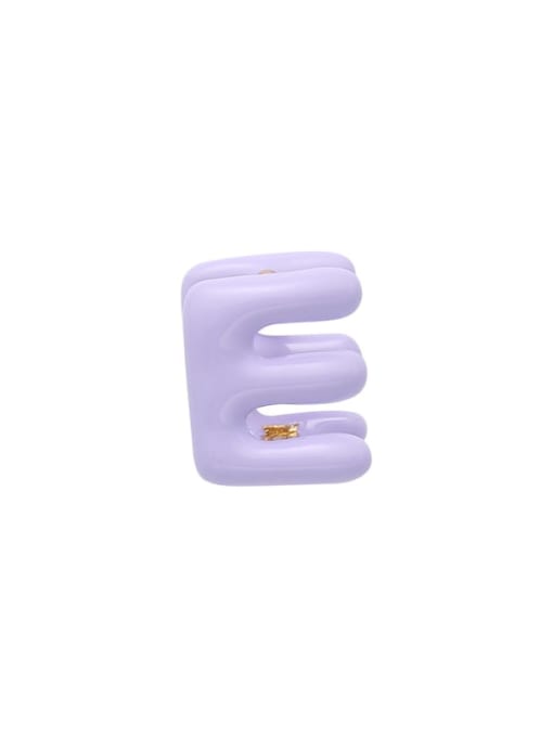 Letter E (sold only) Brass Enamel Message Cute Single Earring
