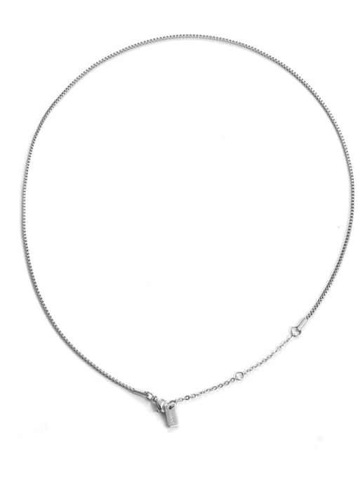 Box chain Titanium Steel Irregular Minimalist Necklace
