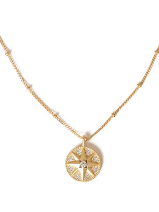 Five Color Brass Cubic Zirconia Star Minimalist Rectangle Pendant Necklace 3