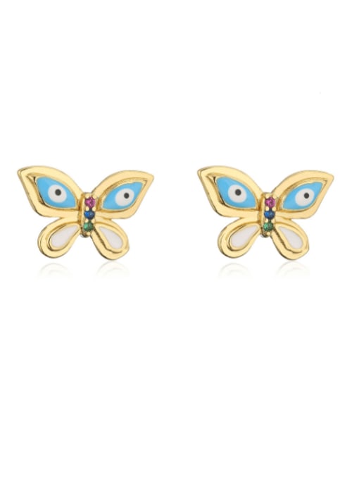 AOG Brass Enamel Butterfly Cute Stud Earring 3