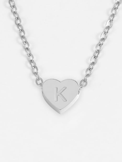 K steel color Stainless steel Letter Minimalist Necklace