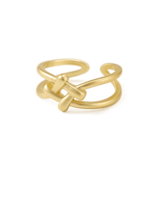Sub gold Brass Hollow Irregular Minimalist Midi Ring