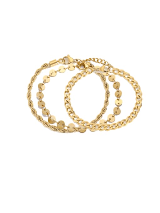 14K gold Stainless steel Irregular Vintage Strand Bracelet