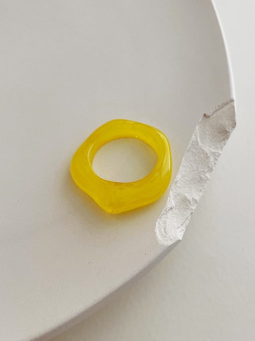 I 170 yellow ring Resin Geometric Vintage Band Ring
