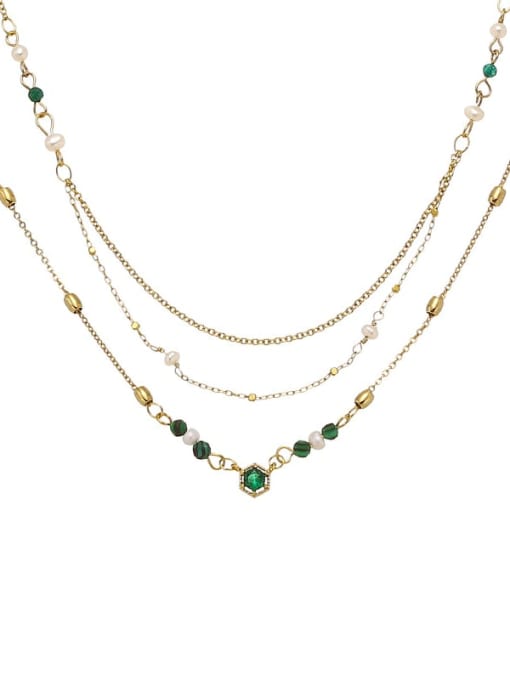 ACCA Brass Imitation Pearl Irregular Vintage Necklace 3