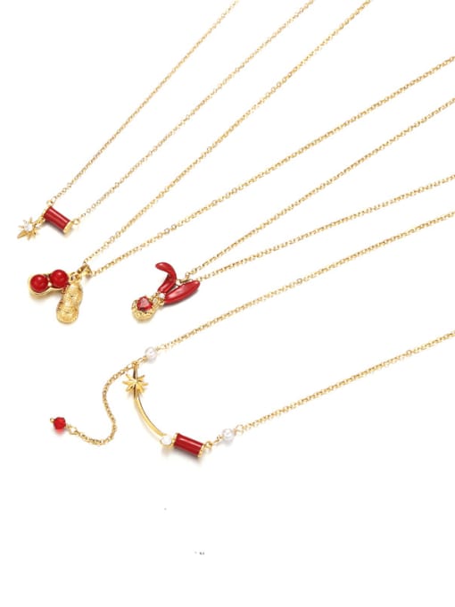 Five Color Brass Enamel  Minimalist Rabbit  Earring and Necklace Set 0