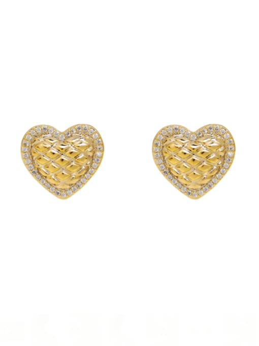 HYACINTH Brass Cubic Zirconia Heart Minimalist Clip Earring 0