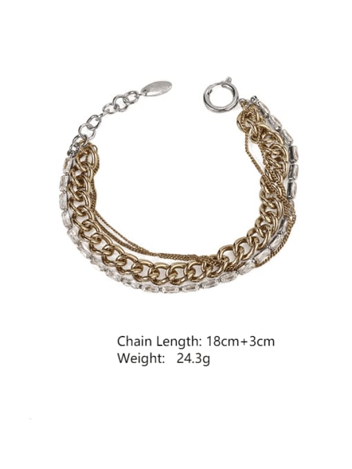 Item 4 (in order of detail pages) Brass Imitation Pearl Hollow Geometric Chain Vintage Link Bracelet