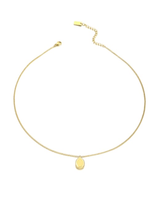 Gold Brass Water Drop Minimalist Necklace