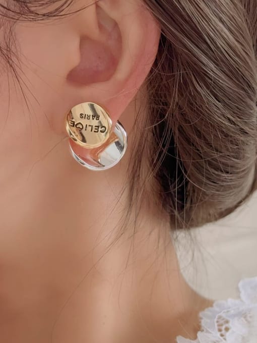 ZRUI Copper Alloy Irregular Minimalist Stud Earring 1