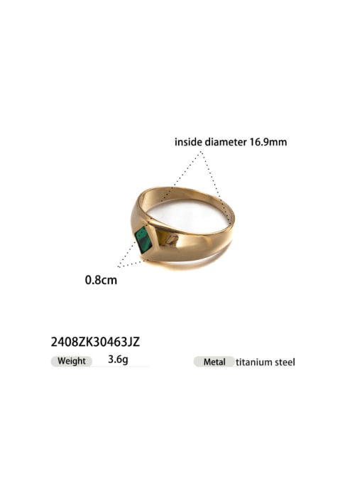 2408ZK30463JZ Brass Glass Stone Geometric Minimalist Band Ring