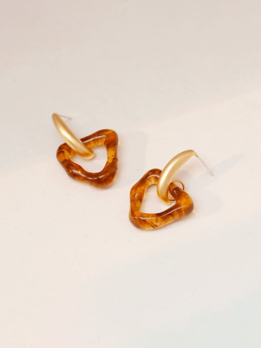 HYACINTH Brass Geometric Minimalist Drop Earring 1
