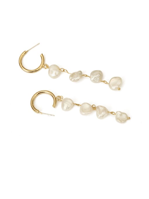 Earrings Brass Freshwater Pearl Tassel Vintage Drop Earring
