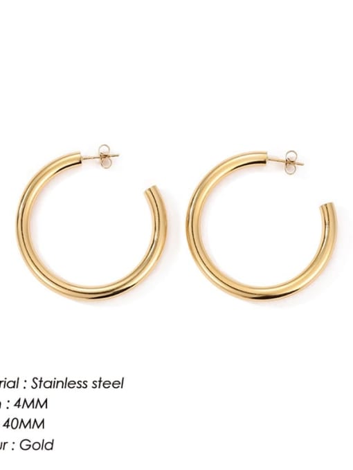 YE35962 Stainless steel Geometric Minimalist Hoop Earring
