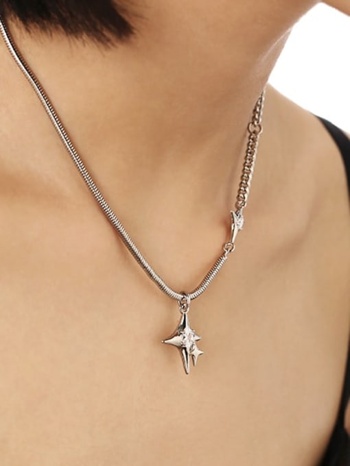 TINGS Brass Cubic Zirconia Star Vintage Necklace 3