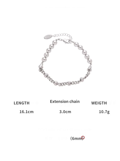Bracelet Brass Imitation Pearl Geometric Hip Hop Beaded Necklace