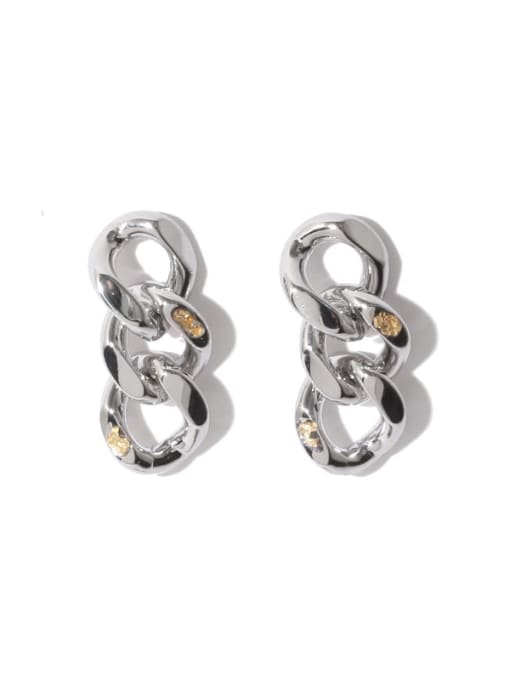 steel Brass Holllow Geometric Chain Vintage Drop Earring