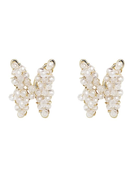 HYACINTH Brass Crystal Butterfly Ethnic Stud Trend Korean Fashion Earring 4