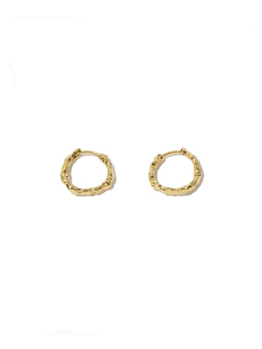Gold (large) Brass Hollow  Geometric Vintage Huggie Earring