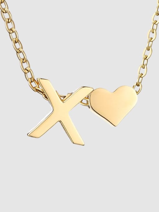 X 14 K gold Titanium Heart Minimalist Necklace