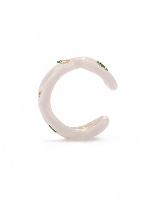 Pure white ring Zinc Alloy Enamel Geometric Minimalist Band Ring