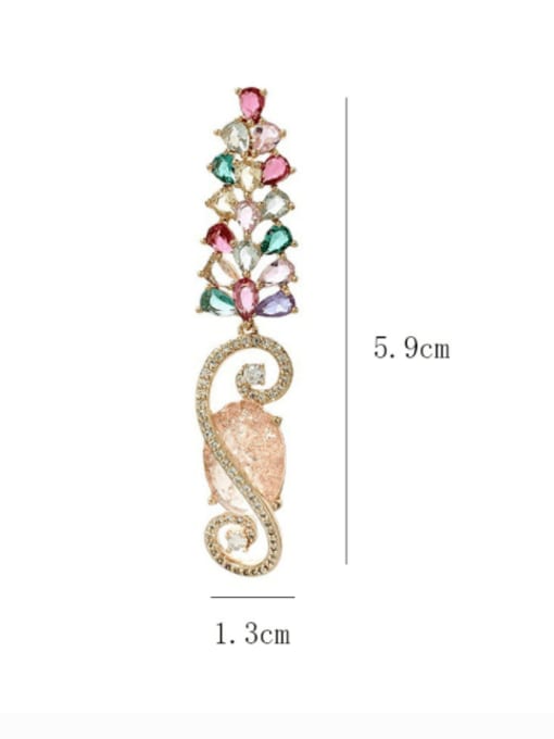 SUUTO Brass Cubic Zirconia Flower Luxury Cluster Earring 1